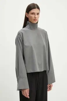 2NDDAY bluza 2ND Francisca - Classic Tailo culoarea gri, neted, 2244126169 imagine