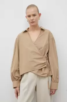 2NDDAY bluza femei, culoarea bej, neted imagine