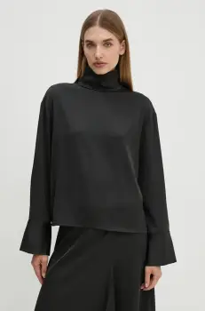 2NDDAY bluza Francisca femei, culoarea negru, neted, 2245130279 imagine