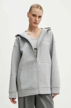 2NDDAY bluza Vince - Heavy Neoprene femei, culoarea gri, cu gluga, melanj, 2244243314 imagine