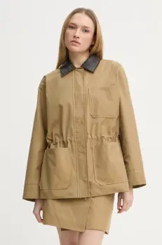 2NDDAY geaca Bruce femei, culoarea verde, de tranzitie, oversize, 2252112127 imagine