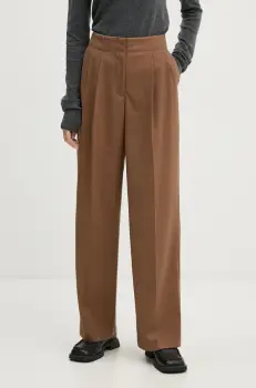 2NDDAY pantaloni Carter femei, culoarea bej, drept, high waist, 2245161120 imagine