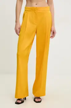 2NDDAY pantaloni Carter femei, culoarea galben, drept, high waist, 2252162279 imagine