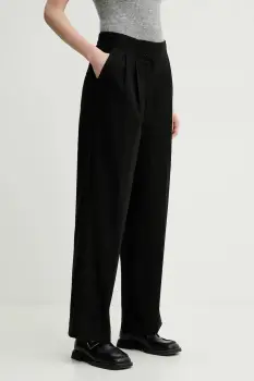 2NDDAY pantaloni Carter femei, culoarea negru, lat, high waist, 2251161120 imagine