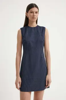 2NDDAY rochie 2ND Jordy - Pinstripe culoarea albastru marin, mini, drept, 2244126170 imagine