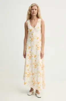 2NDDAY rochie Albarras culoarea bej, maxi, evazati, 2252126286 imagine