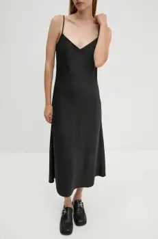 2NDDAY rochie Astralas culoarea negru, midi, evazati, 2245126279 imagine