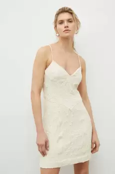 2NDDAY rochie culoarea bej, mini, drept imagine