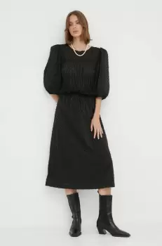 2NDDAY rochie culoarea negru, midi, evazati imagine
