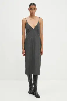 2NDDAY rochie Medellin culoarea gri, midi, drept, 2245126170 imagine