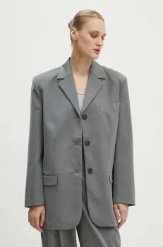 2NDDAY sacou 2ND Harry - Classic Tailoring culoarea gri, un singur rand de nasturi, neted, 2244115169 imagine