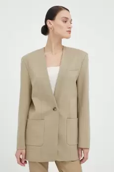 2NDDAY sacou culoarea verde, un singur rand de nasturi, neted imagine