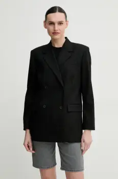 2NDDAY sacou Herman culoarea negru, cu doua randuri de nasturi, neted, 2251115120 imagine