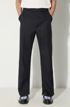 424 pantaloni de lana culoarea bleumarin, drept, 35424P04 236507 imagine