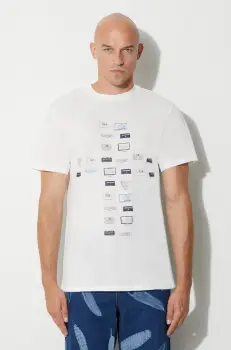 424 tricou din bumbac culoarea alb, cu imprimeu 35424M01.236532 imagine