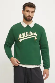 47 brand bluza MLB Oakland Athletic barbati, culoarea verde, cu imprimeu, BB018PEMIBC654773DG imagine
