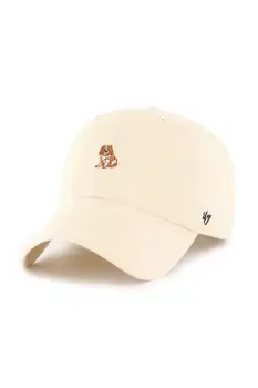 47 brand sapca de baseball din bumbac Dog Base Runner Icon culoarea bej, neted, XX-BSRIC1411GWS-NTI imagine