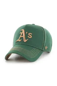 47 brand sapca de baseball din bumbac MLB Athletics Contrast Stitch culoarea verde, B-CONDT18GWS-DG imagine