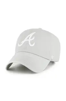 47 brand sapca de baseball din bumbac MLB Atlanta Braves culoarea gri, uni, B-RGW01GWS-GYD imagine