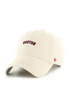 47 brand sapca de baseball din bumbac MLB Boston Red Sox culoarea bej, cu imprimeu, B-BSRNS02GWS-NT imagine