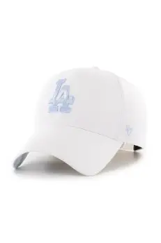47 brand sapca de baseball din bumbac MLB LA Dodgers culoarea alb, cu imprimeu, B-ITCMP12CTP-WH imagine