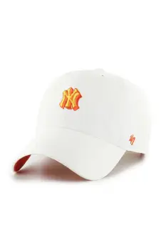 47 brand sapca de baseball din bumbac MLB New York Yankees culoarea alb, cu imprimeu, B-CHPCU17GWS-WH imagine