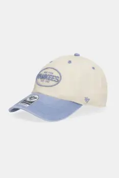 47 brand sapca de baseball din bumbac MLB New York Yankees culoarea bej, B-BRKTL17DHS-K0 imagine