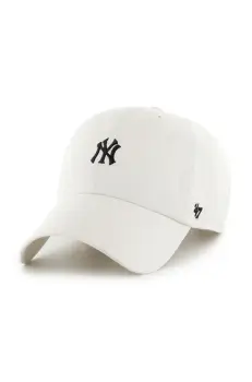 47 brand sapca de baseball din bumbac MLB New York Yankees culoarea bej, uni, B-FNDTN17GWS-SSA imagine