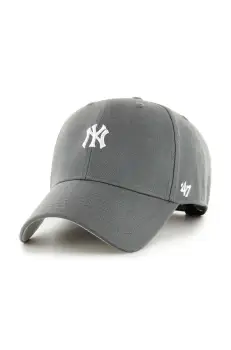 47 brand sapca de baseball din bumbac MLB New York Yankees culoarea gri, cu imprimeu, B-BRMPS17WBP-CC imagine