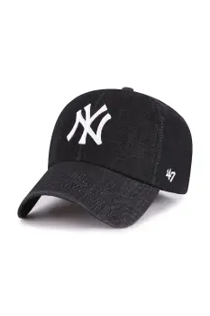47 brand sapca de baseball din bumbac MLB New York Yankees culoarea negru, B-LENON17DGS-BK imagine