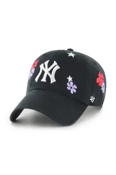47 brand sapca de baseball din bumbac MLB New York Yankees culoarea negru, cu imprimeu, B-FLRAC17GWS-BKA imagine