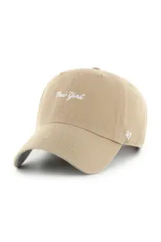 47 brand sapca de baseball din bumbac MLB New York Yankees culoarea verde, B-BSRNS17GWS-KH imagine