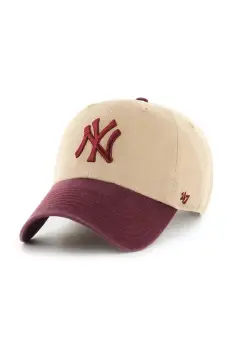47 brand sapca de baseball din bumbac MLB New York Yankees culoarea verde, B-NLTRG17GWS-KHA imagine
