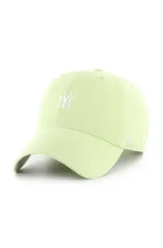 47 brand sapca de baseball din bumbac MLB New York Yankees culoarea verde, cu imprimeu, B-BSRNR17GWS-F1 imagine