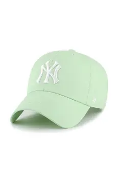 47 brand sapca de baseball din bumbac MLB New York Yankees culoarea verde, cu imprimeu, B-NLRGW17GWS-B0B imagine
