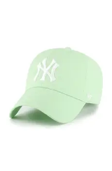 47 brand sapca de baseball din bumbac MLB New York Yankees culoarea verde, uni, B-RGW17GWS-B0A imagine