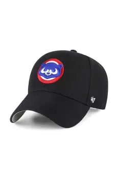 47 brand sapca MLB Chicago Cubs culoarea negru, cu imprimeu, B-MVP05WBV-BKH imagine