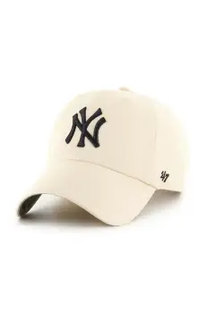 47 brand sapca MLB New York Yankees culoarea bej, cu imprimeu, B-BPCAM17GWS-NT imagine