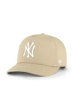 47 brand sapca MLB New York Yankees culoarea maro, uni, B-FHTCH17GWP-KHA imagine
