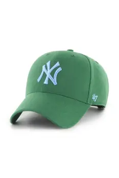 47 brand sapca MLB New York Yankees culoarea verde, cu imprimeu, B-MVPSP17WBP-RNA imagine