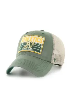 47 brand sapca MLB Oakland Athletics Four Stroke culoarea verde, B-FRSTK18BXP-BTB imagine