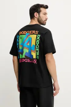 47 brand tricou din bumbac MLB LA Dodgers Sundale culoarea negru, cu imprimeu, BB012TMYZSR646066JK imagine