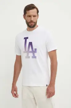 47 brand tricou din bumbac MLB Los Angeles Dodgers barbati, culoarea alb, cu imprimeu, BB012TEMECH618800WW imagine