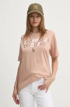 47 brand tricou din bumbac MLB Los Angeles Dodgers femei, culoarea bej, BB012TEPUFF620781O0 imagine