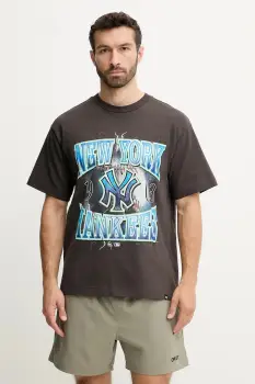 47 brand tricou din bumbac MLB New York Yankees culoarea gri, cu imprimeu, BB017TMKBRU643626C9 imagine