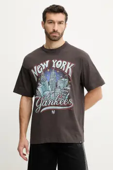 47 brand tricou din bumbac MLB New York Yankees culoarea maro, cu imprimeu, BB017TMKBRU643616C9 imagine
