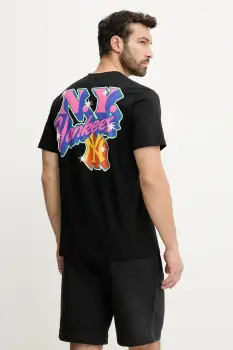 47 brand tricou din bumbac MLB New York Yankees culoarea negru, cu imprimeu, BB017TMMADL658109JK imagine