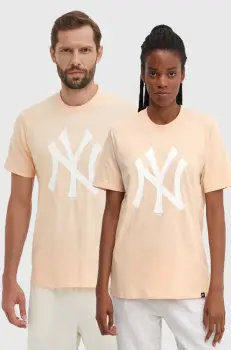47 brand tricou din bumbac MLB New York Yankees culoarea portocaliu, cu imprimeu, BB017TEMIME617760AF imagine