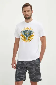 47 brand tricou din bumbac MLB Oakland Athletics barbati, culoarea alb, cu imprimeu, BC018TEMECH615133WW imagine
