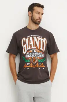47 brand tricou din bumbac MLB San Francisco Giants barbati, culoarea gri, cu imprimeu, BU022TMYIHQ632909C9 imagine